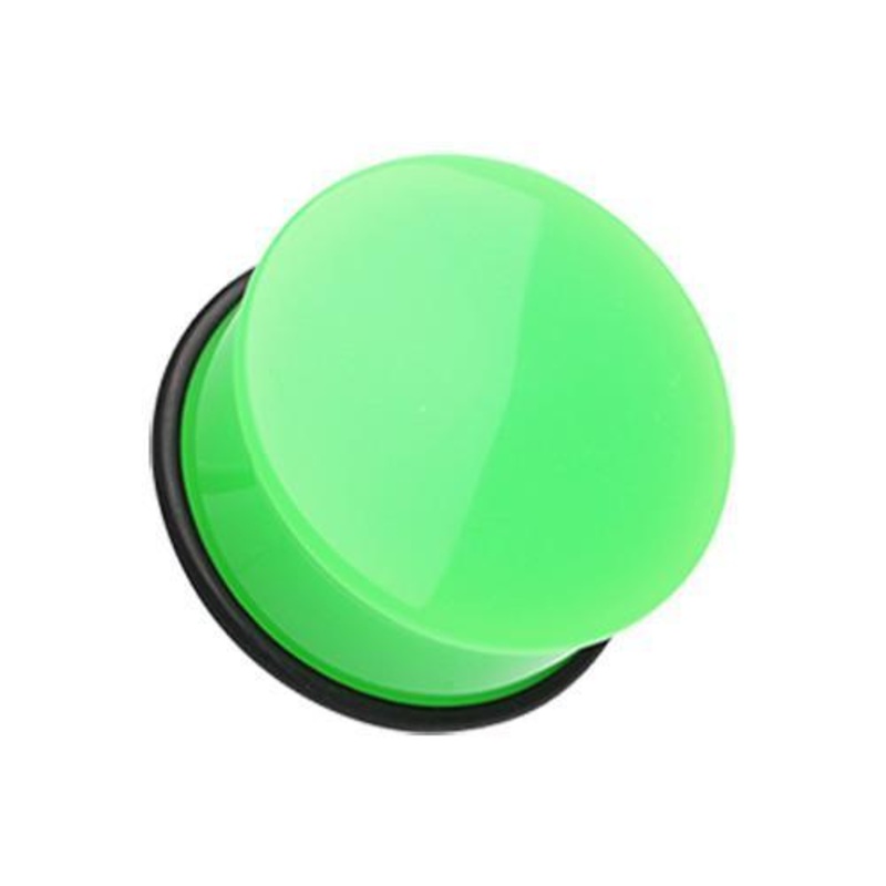 Green Neon Acrylic Single Flared Ear Gauge Plug – 1 Pair 00G (10mm)
