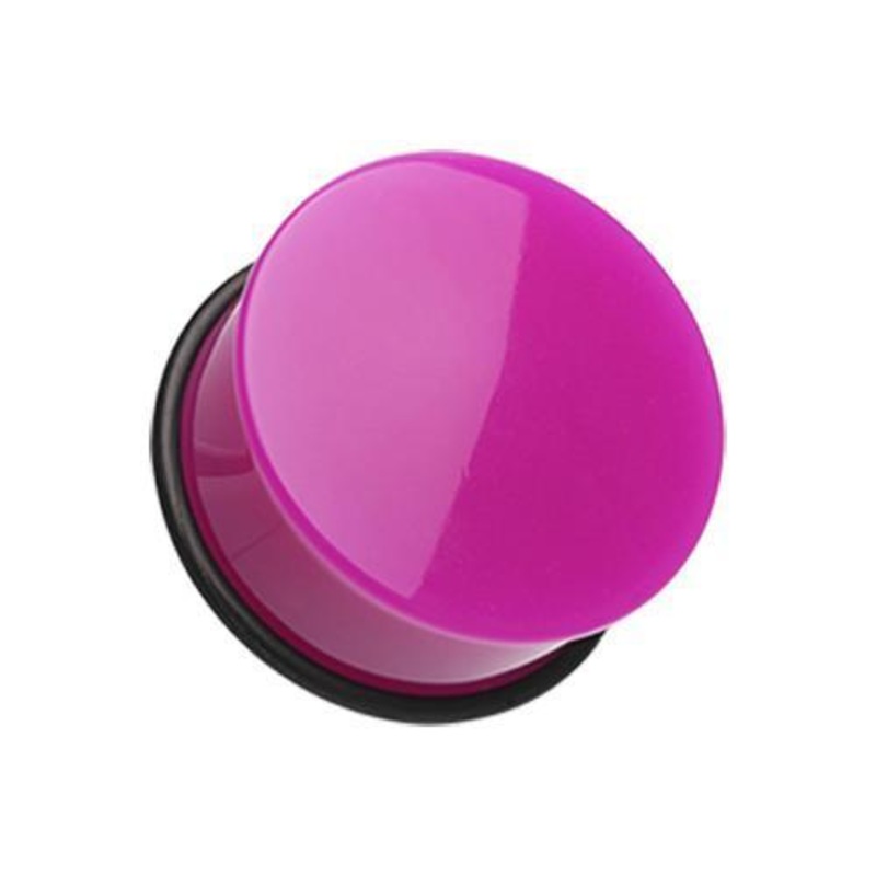 Purple Neon Acrylic Single Flared Ear Gauge Plug – 1 Pair 00G (10mm)