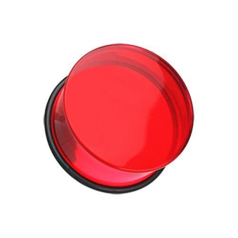 Red Acrylic Single Flared Ear Gauge Plug – 1 Pair 00G (10mm)