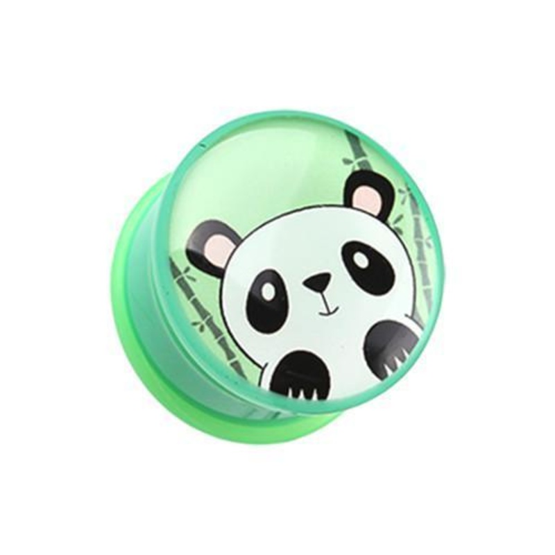 Bamboo Panda Single Flared Ear Gauge Plug – 1 Pair 00G (10mm)