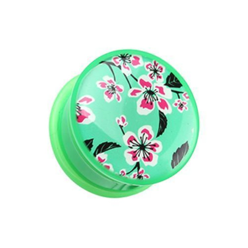 Hibiscus Flower Single Flared Ear Gauge Plug – 1 Pair 00G (10mm)