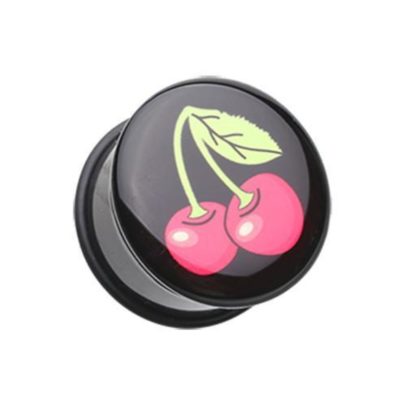 Lucky Cherry Single Flared Ear Gauge Plug – 1 Pair 00G (10mm)