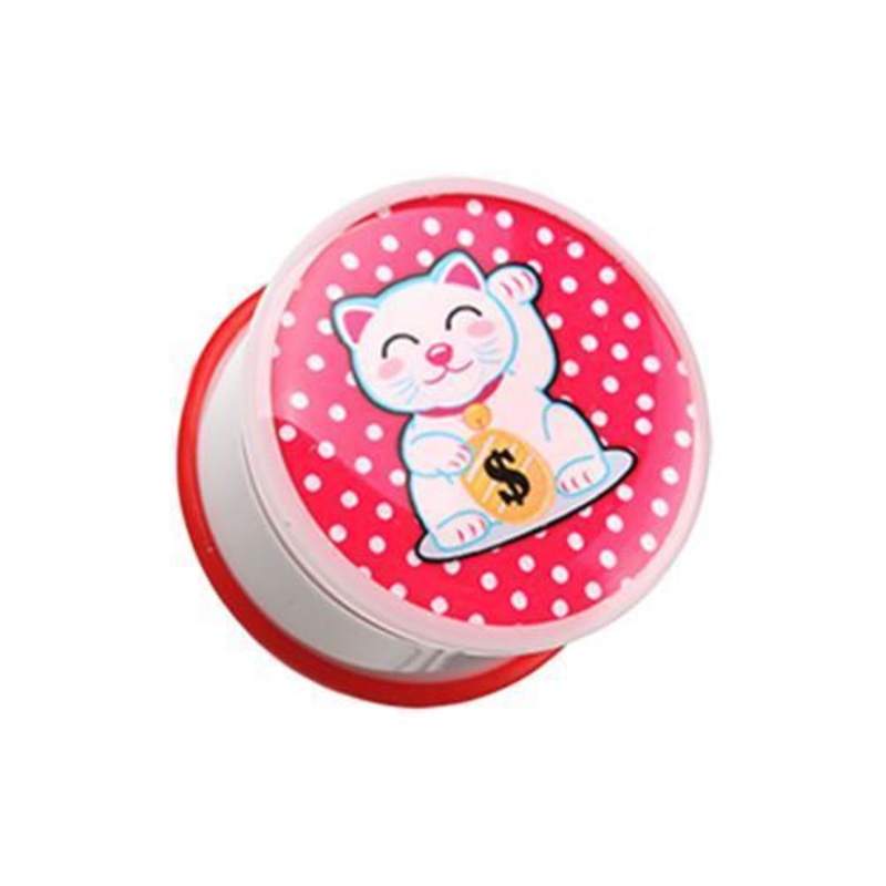 Maneki-Neko Lucky Cat Single Flared Ear Gauge Plug – 1 Pair 00G (10mm)