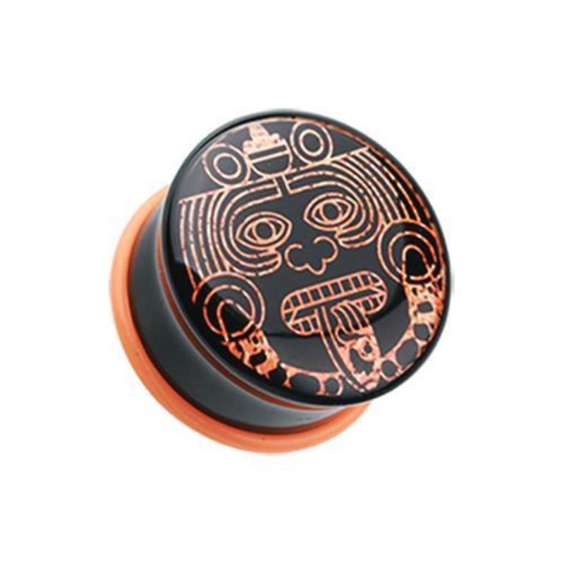 Mayan Calendar God Single Flared Ear Gauge Plug – 1 Pair 00G (10mm)