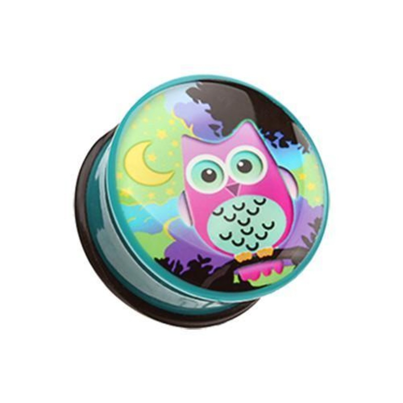 Midnight Owl Single Flared Ear Gauge Plug – 1 Pair 00G (10mm)