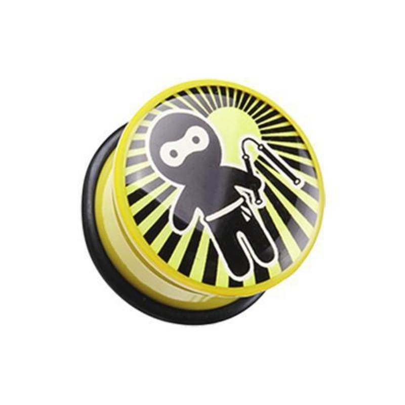 Ninja Nunchaku Single Flared Ear Gauge Plug – 1 Pair 00G (10mm)