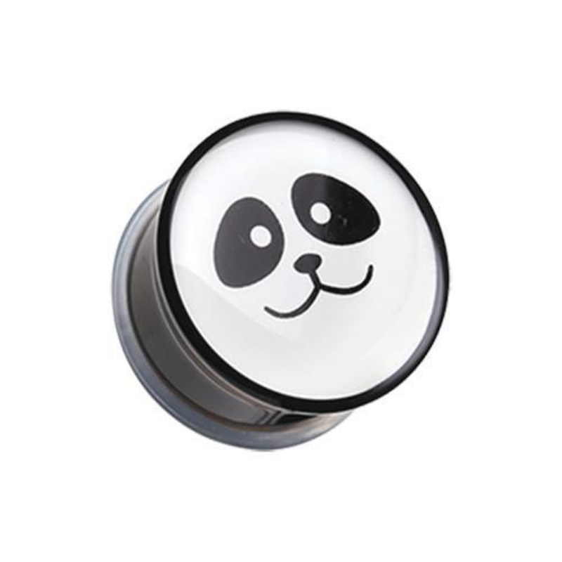 Panda Facial Single Flared Ear Gauge Plug – 1 Pair 00G (10mm)
