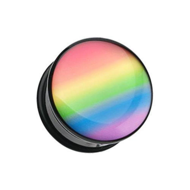 Pastel Rainbow Pride Gradient Single Flared Ear Gauge Plug – 1 Pair 00G (10mm)