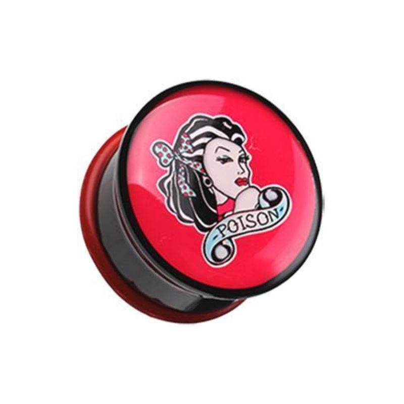 Poison Pin-Up Girl Single Flared Ear Gauge Plug – 1 Pair 00G (10mm)