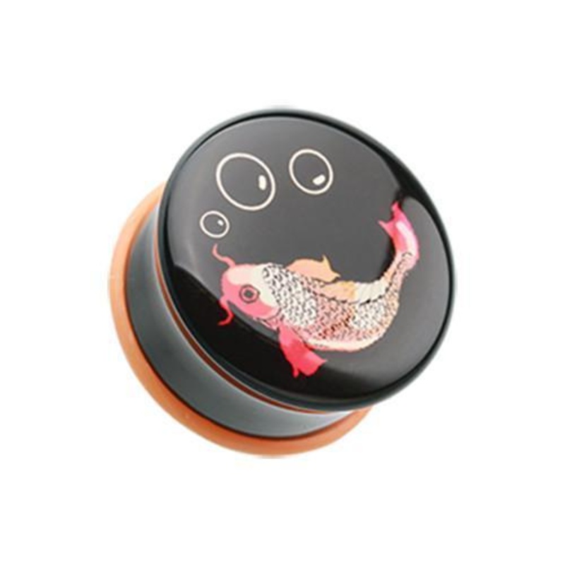 Retro Koi Fish Single Flared Ear Gauge Plug – 1 Pair 00G (10mm)