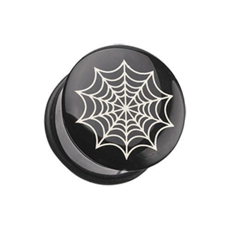 Spider Web Single Flared Ear Gauge Plug – 1 Pair 00G (10mm)