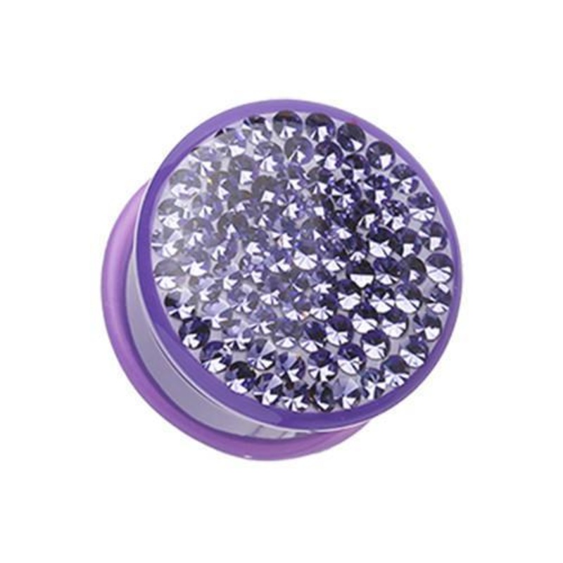 Tanzanite Brilliant Sparkles Color Body Single Flared Ear Gauge Plug – 1 Pair 00G (10mm)