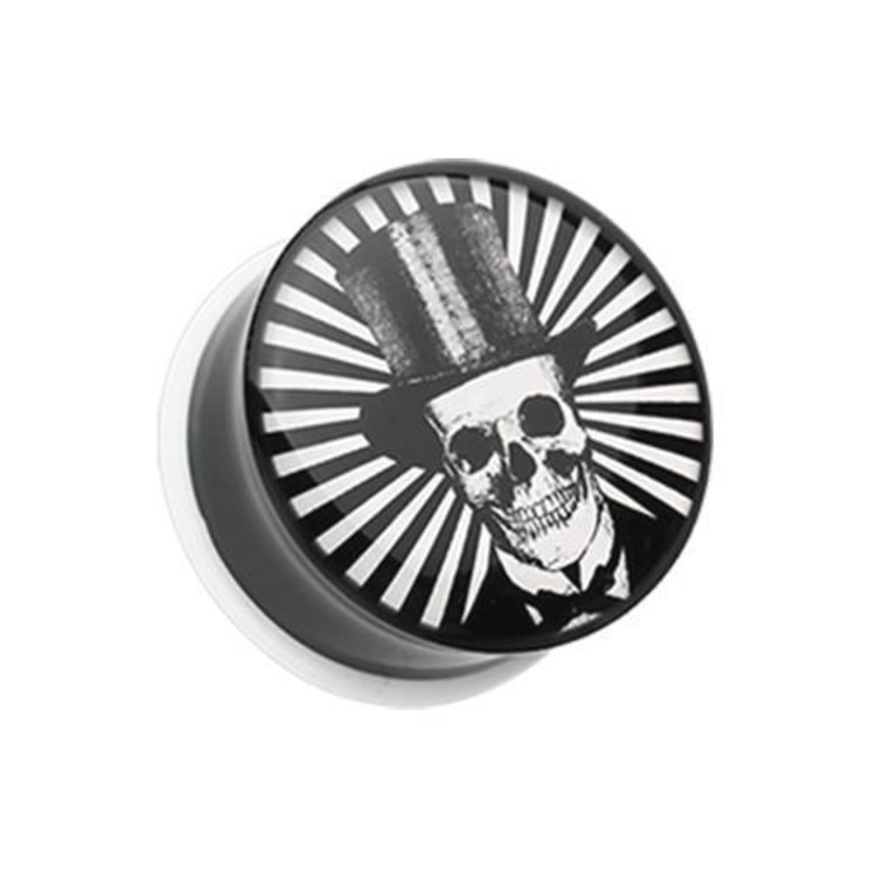 The Depper Skull Single Flared Ear Gauge Plug – 1 Pair 00G (10mm)