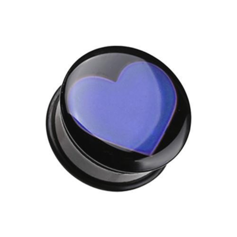 Thermotropic Heart Single Flared Mood Plug – 1 Pair 00G (10mm)