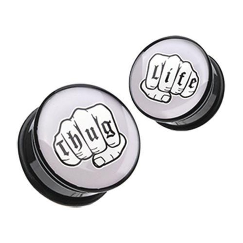 Thug Life Single Flared Ear Gauge Plug – 1 Pair 00G (10mm)