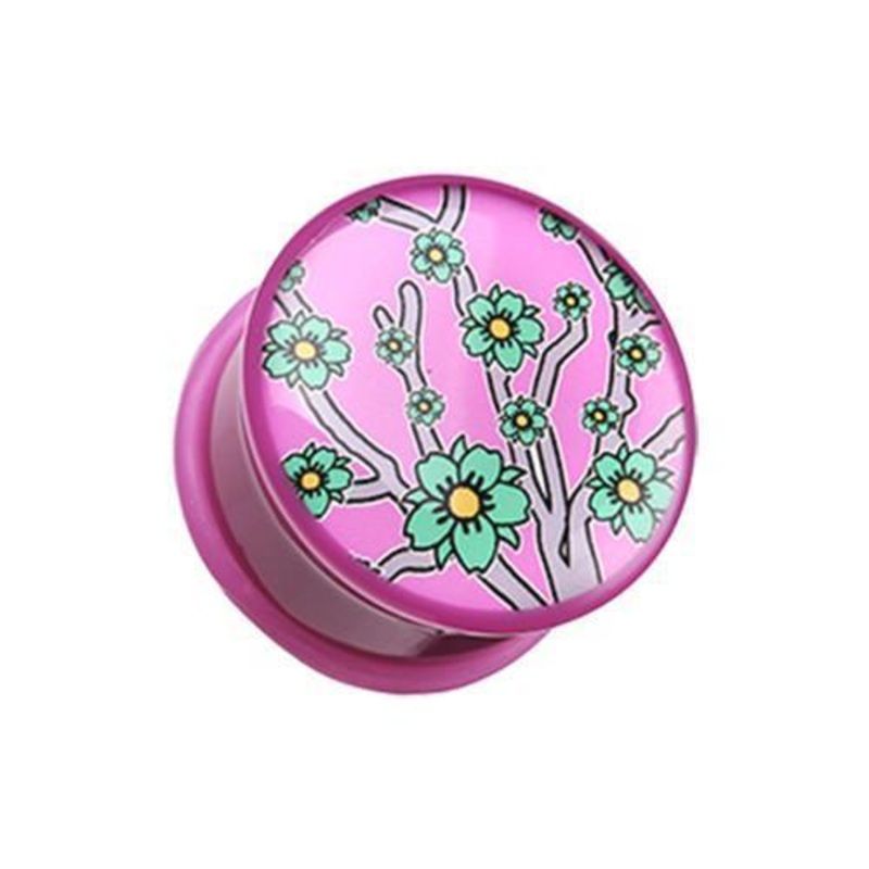 Viviani Flower Single Flared Ear Gauge Plug – 1 Pair 00G (10mm)