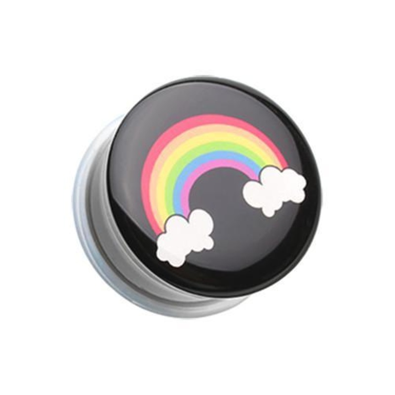 Rainbow On Clouds Single Flared Ear Gauge Plug – 1 Pair 00G (10mm)