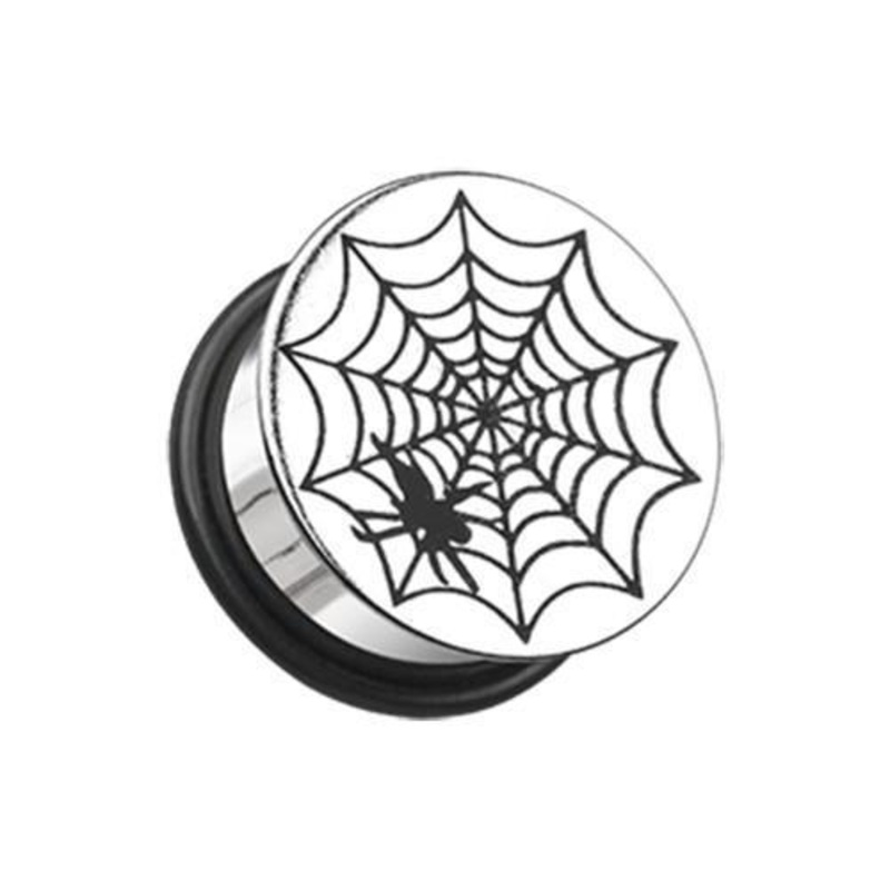 Spider Plate Hollow Back Single Flared Ear Gauge Plug – 1 Pair 00G (10mm)