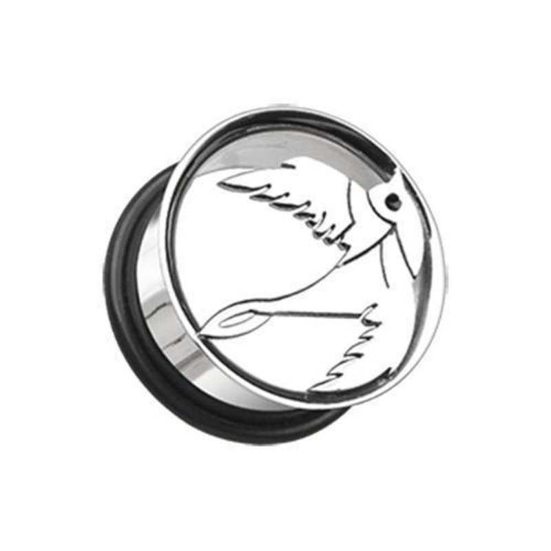 Swallow Hollow Single Flared Ear Gauge Plug – 1 Pair 00G (10mm)