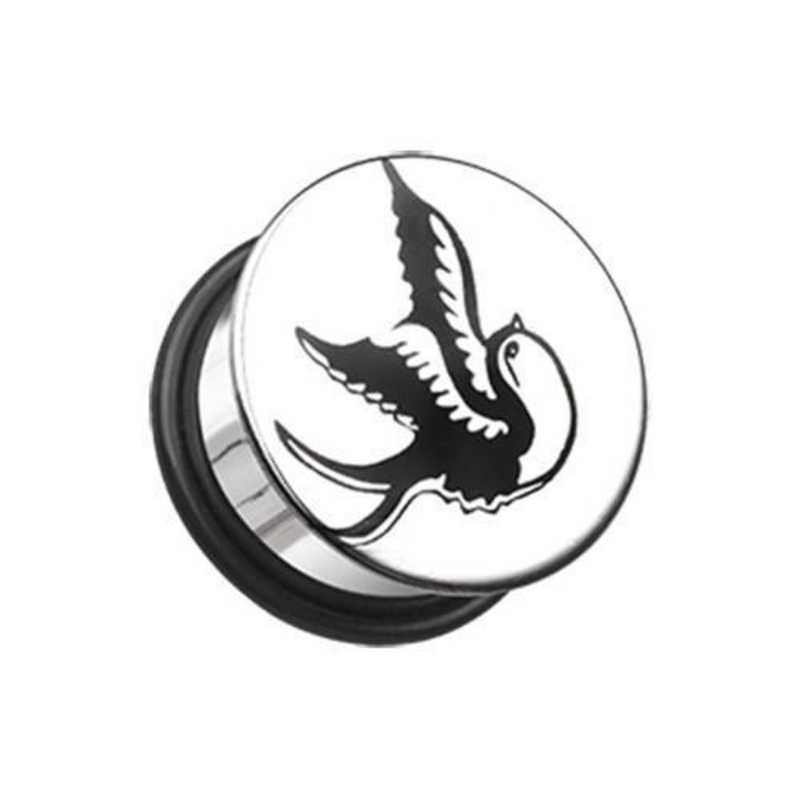 Swallow Plate Hollow Back Single Flared Ear Gauge Plug – 1 Pair 00G (10mm)