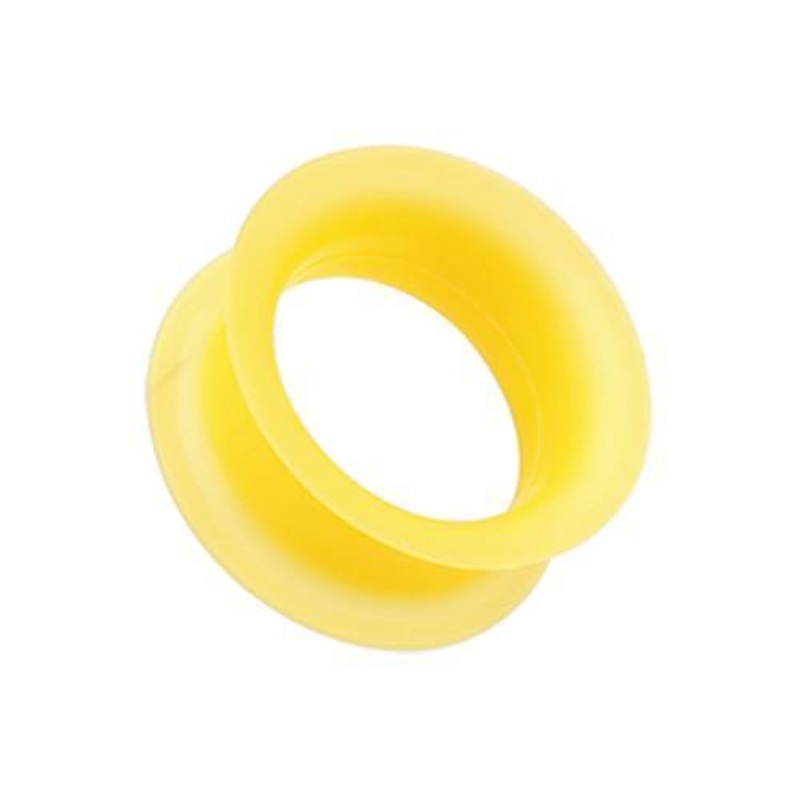 Yellow Ultra Thin Flexible Silicone Ear Skin Double Flared Tunnel Plug – 1 Pair 00G (10mm)