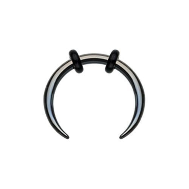 Black Steel Pincher Septum Pincher Septum Ring – 1 Piece 14G (1.6mm) Inner Diameter: 3/8″ (10mm) Black