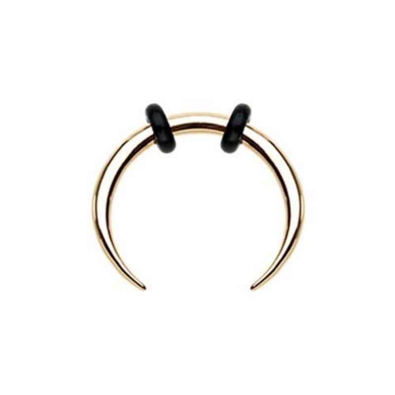 Golden Steel Pincher Septum Pincher Septum Ring 14G (1.6mm) Inner Diameter: 3/8″ (10mm)