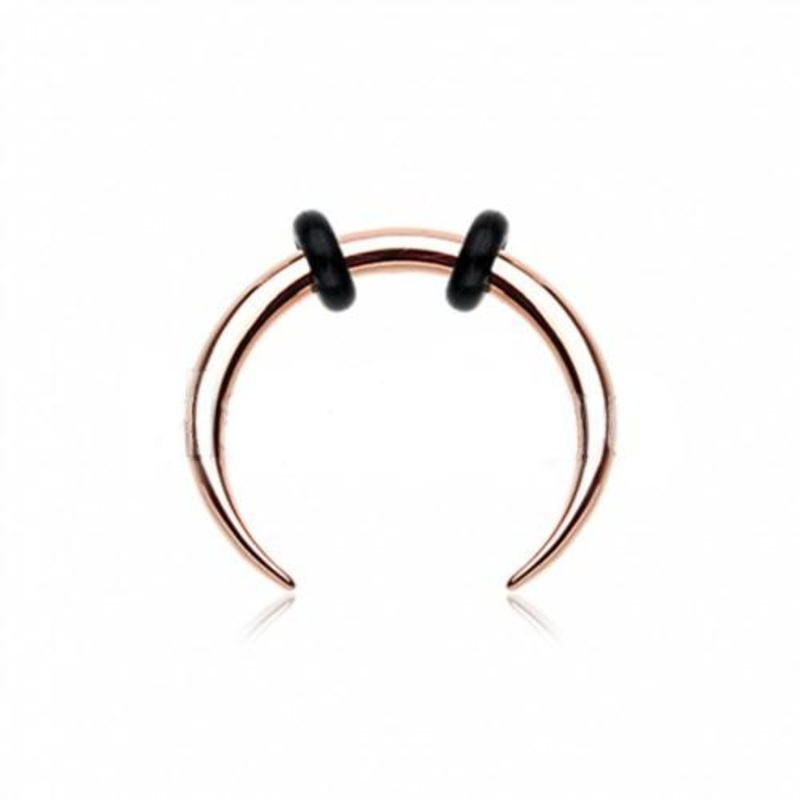 Rose Gold Steel Pincher Septum Pincher Septum Ring 14G (1.6mm) Inner Diameter: 3/8″ (10mm)