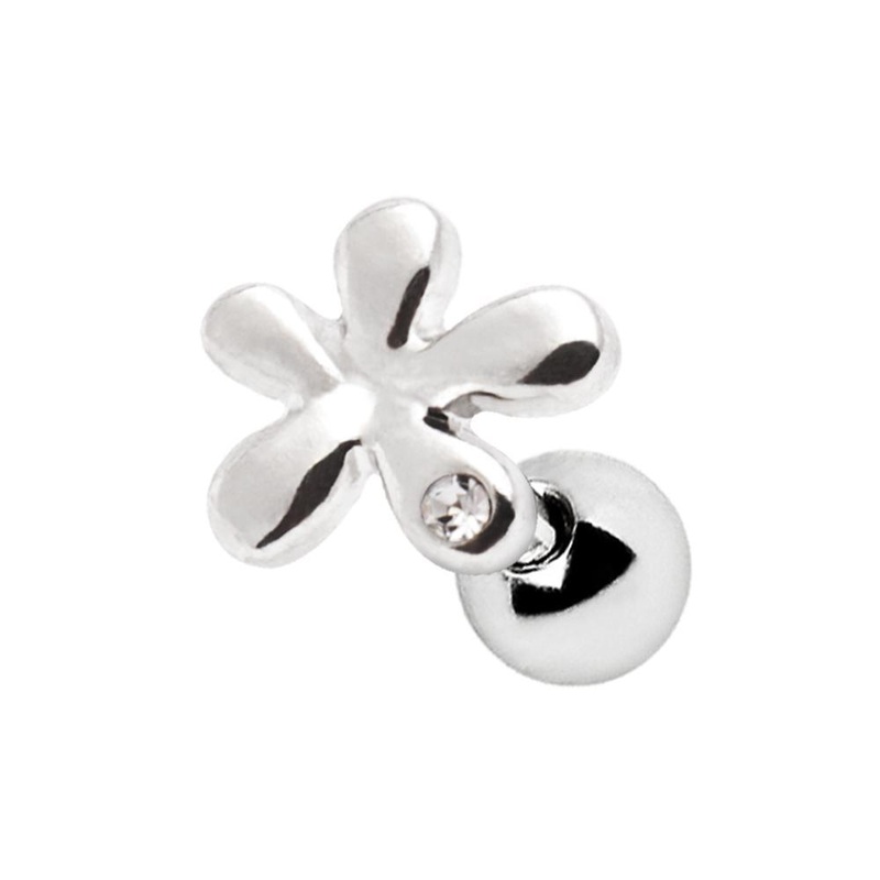 Dew on Wildflower Cartilage Barbell Earring – 1 Piece 16G (1.2mm) Length: 1/4″