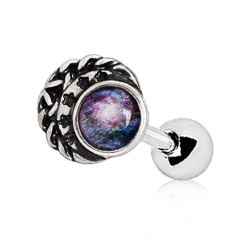 Galaxy Charm Cartilage Barbell Earring – 1 Piece 16G (1.2mm) Length: 1/4″