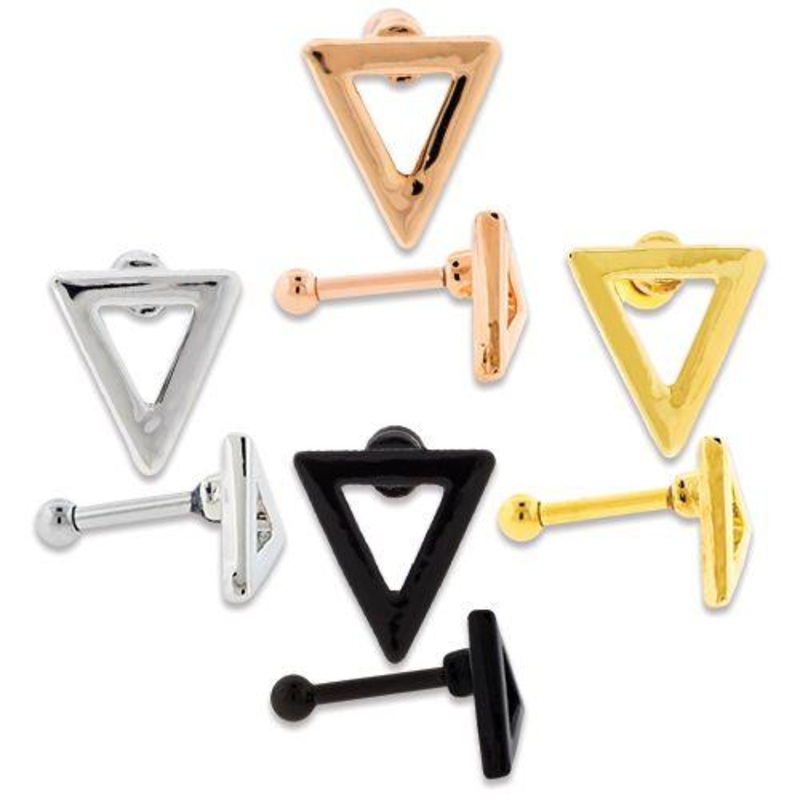 Triangle Ear Barbell – 1 Piece 16G (1.2mm) Length: 1/4″ (6mm) Jewelry: BLACK PVD