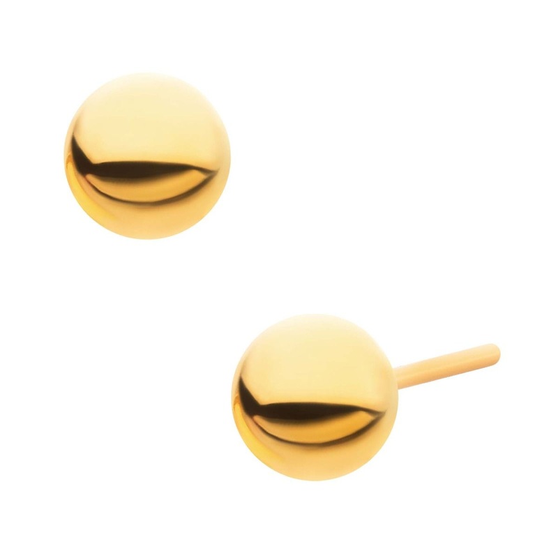 24KT Gold PVD Titanium Threadless Ball Top . Top: 2.5mm (DIA) x 2.5mm (THK)
