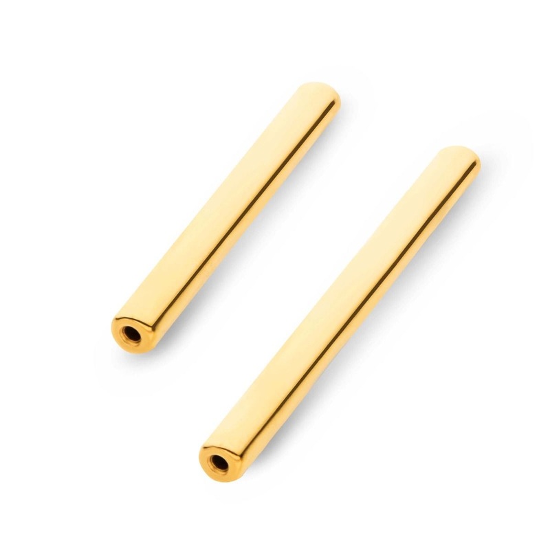 24KT Gold PVD Titanium Threadless Barbell Bar 14G (1.6mm) Length: 1/2″ (12.7mm)