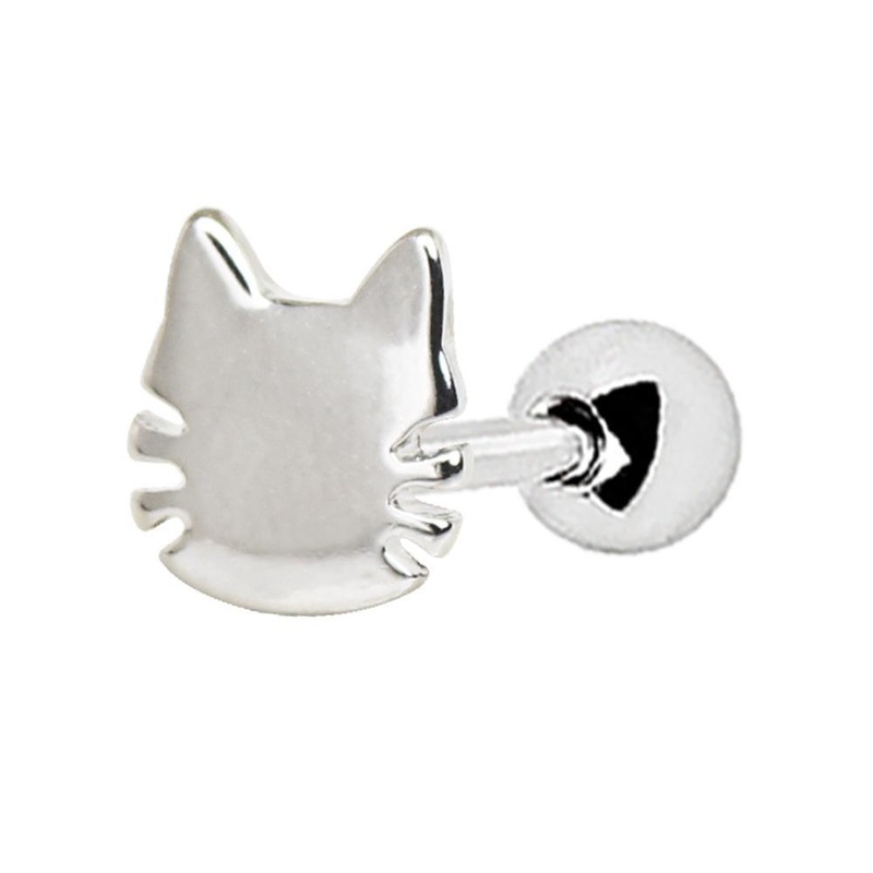 Cat Cartilage Barbell Earring – 1 Piece 16G (1.2mm) Length: 1/4″