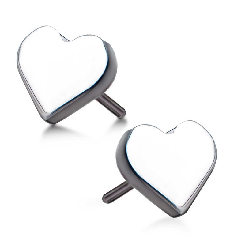 Titanium Threadless Heart Top . 3.8mm x 3.4mm