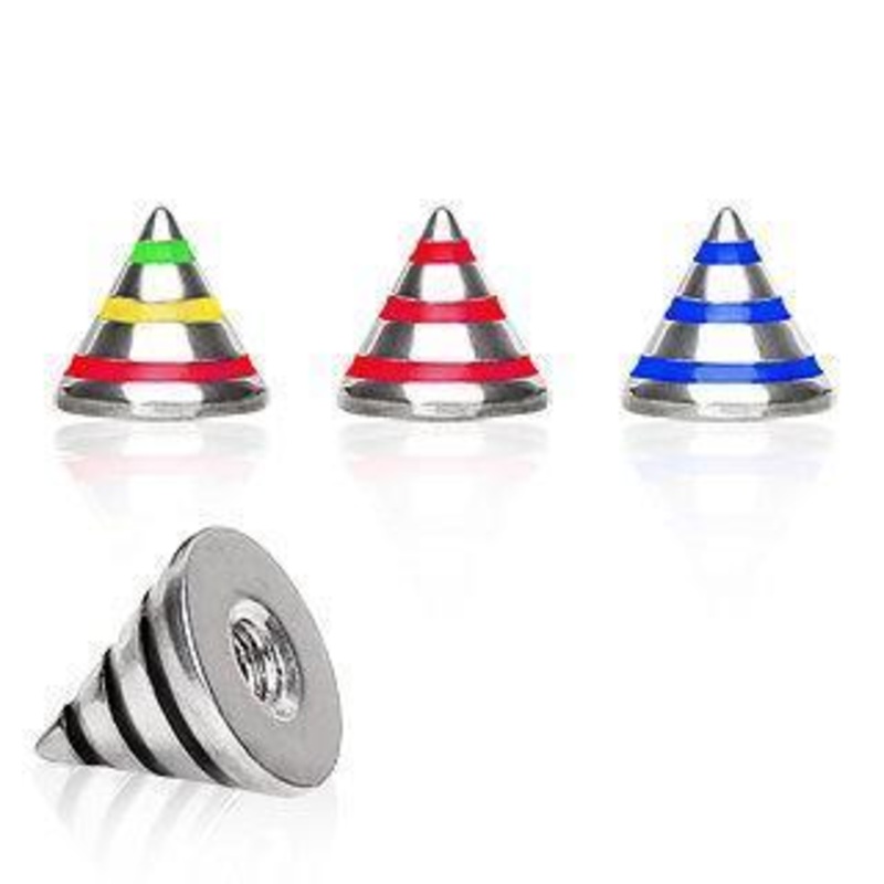 10pcs 3 Stripped Spike Package – 1 Pack 14G (1.6mm) Ball-Size: 5x5mm Black