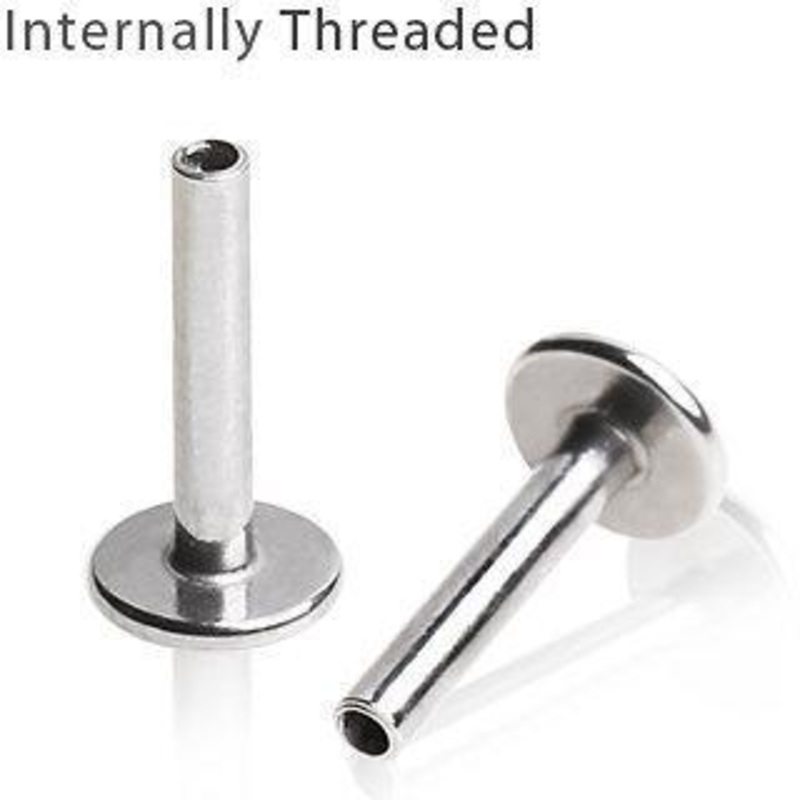 10pcs Internally Threaded Labret Post Only Package – 1 Pack 14G (1.6mm) Length: 3/8″ (10mm)