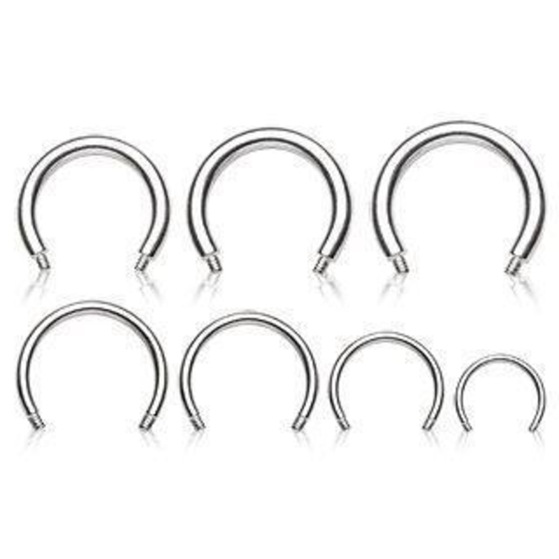 10pcs Package of  Threaded Horse Shoes Circular Barbell Shaped Bar – 1 Pack 10G (2.6mm) Length: 1/2″ (12.7mm)