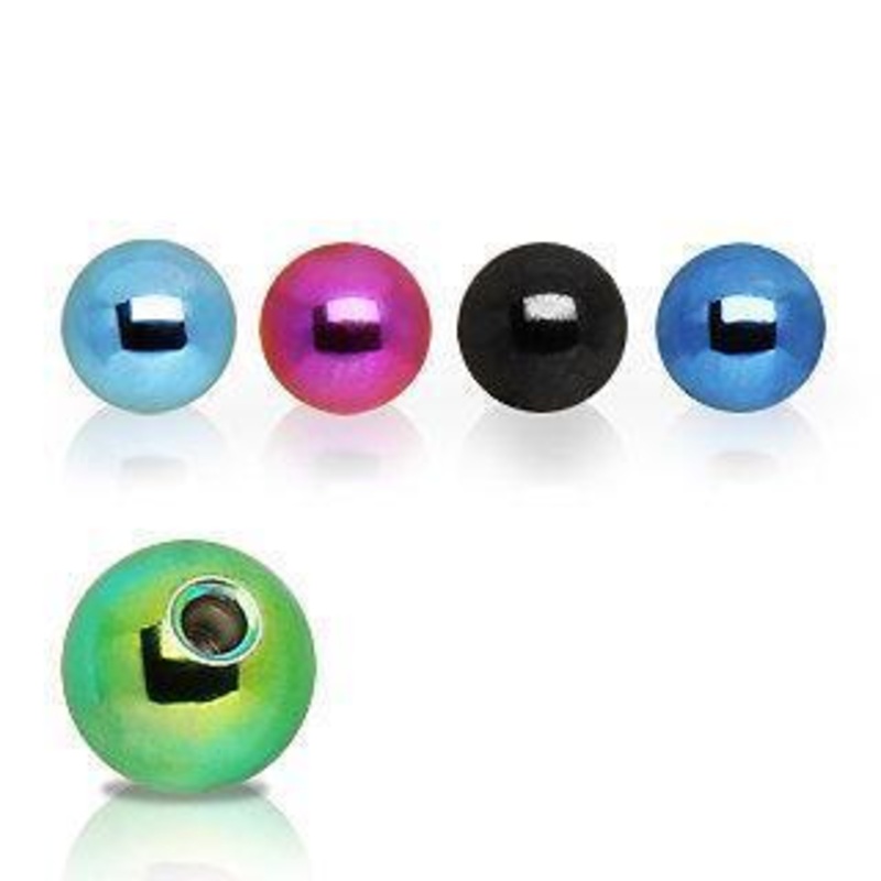 10pcs PVD Plated Ball Package – 1 Pack 14G (1.6mm) Ball-Size: 3mm Black