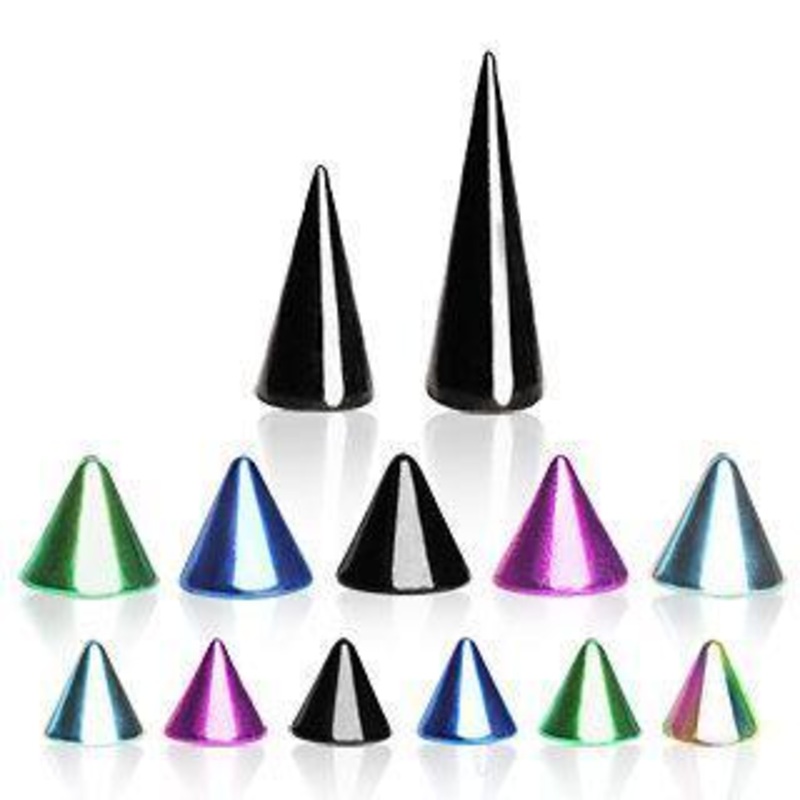10pcs PVD Plated Spike Package – 1 Pack 14G (1.6mm) Ball-Size: 4mm Black