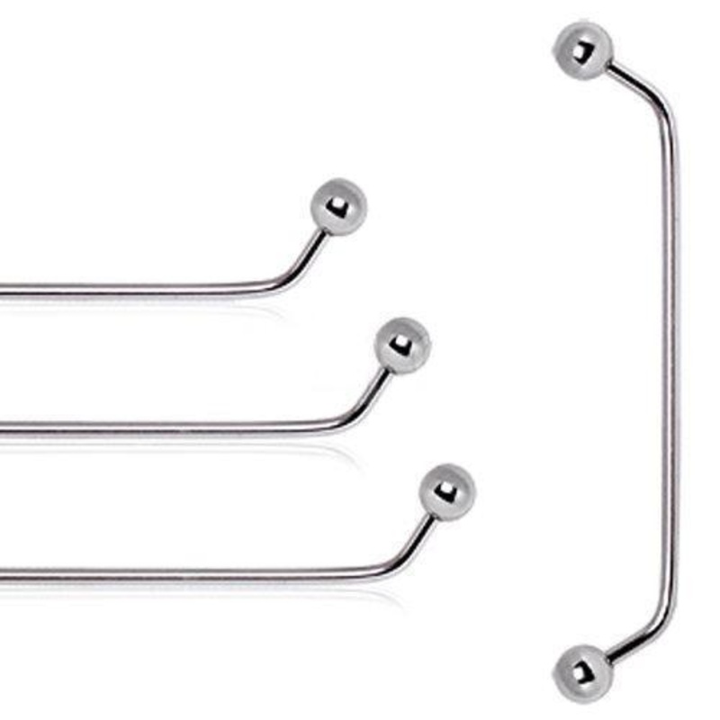45 Degree Surface Barbell 14G (1.6mm) Length : 1″ (25mm) | Ball-Size : 5mm
