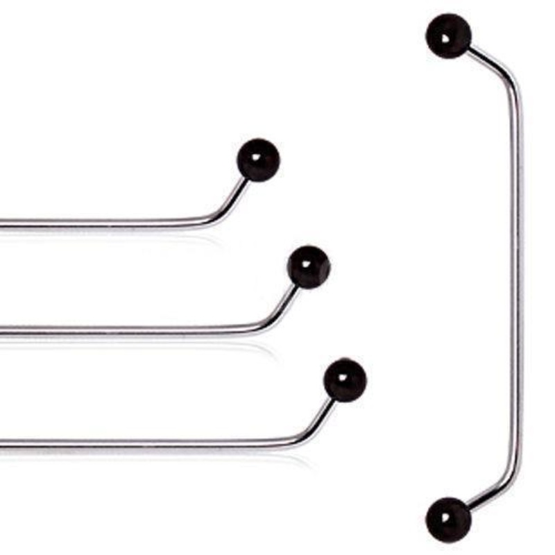45 Degree Surface Barbell Black PVD Plated Balls 14G (1.6mm) Length : 1″ (25mm) | Ball-Size : 5mm Black
