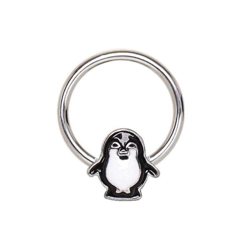 Penguin Snap-in Captive Bead Ring 16G (1.2mm) Inner Diameter: 3/8″