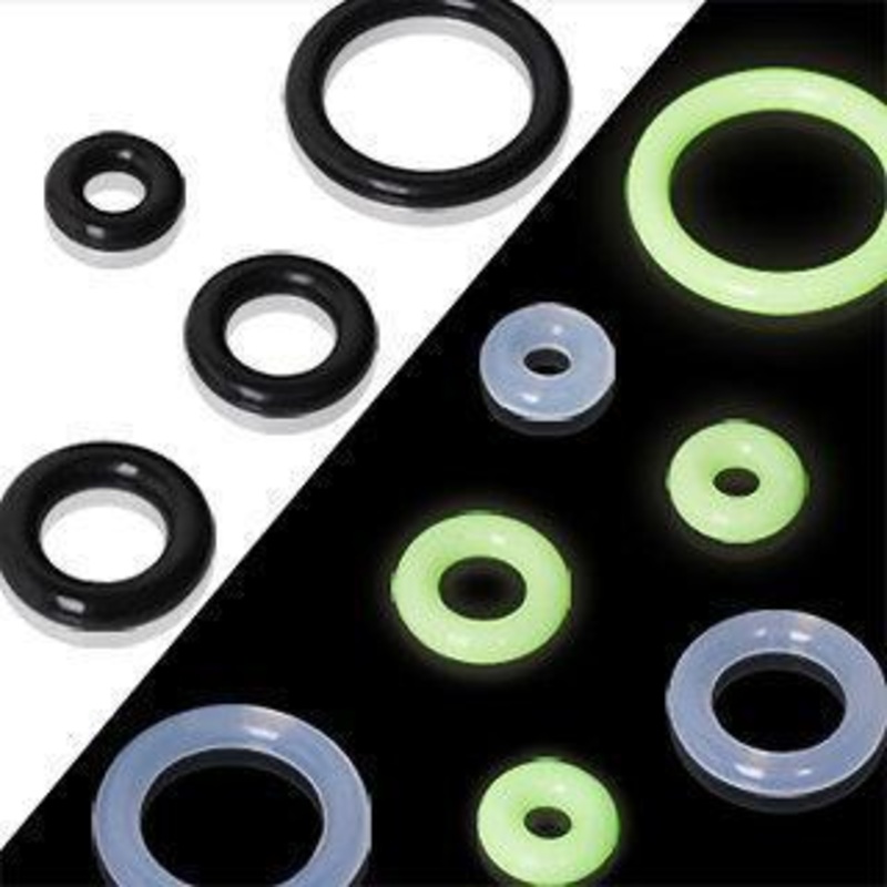 10pcs Body Jewelry O Rings Package 00G (10mm) . Black
