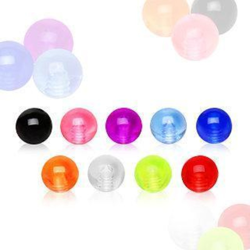 10pcs UV Coated Acrylic Ball Package – 1 Pack 14G (1.6mm) Ball-Size: 4mm Black