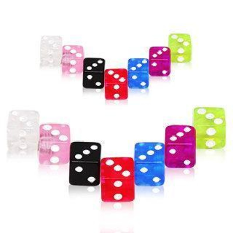 10pcs UV Coated Acrylic Dice Ball Package – 1 Pack 14G (1.6mm) Ball-Size: 4mm Clear