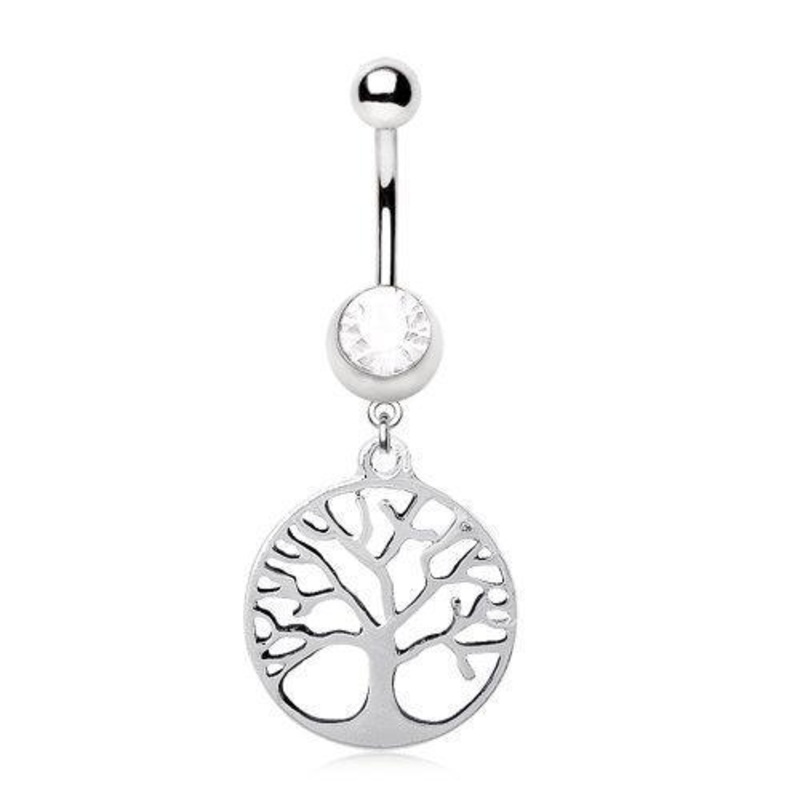 Tree of Life Dangle Belly Ring 14G (1.6mm) Length: 3/8″ (10mm)