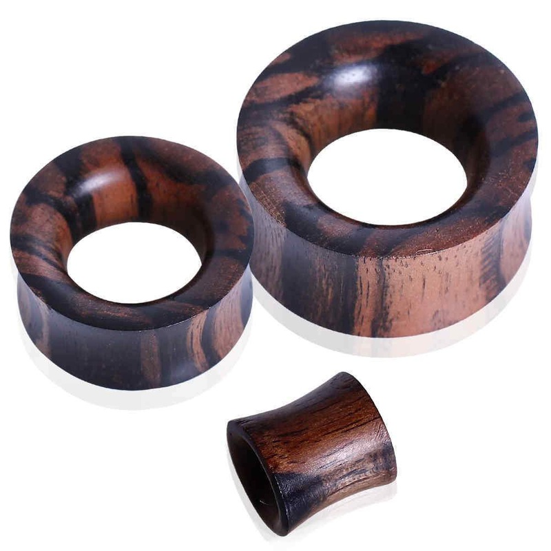 Zebra Wood Flesh Tunnel Plug – 1 Piece 00G (10mm)
