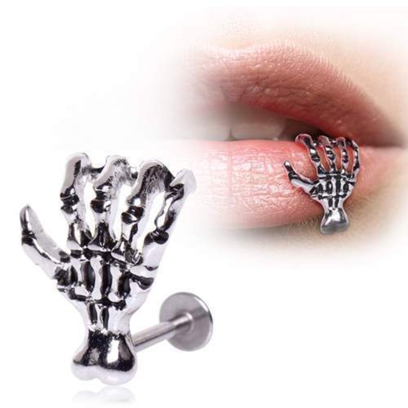 Zombie Claw Labret / Cartilage Barbell 16G (1.2mm) Length: 1/4″ (6mm)