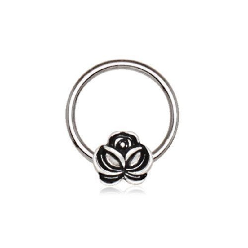 Captive Bead Ring Antique Flower 16G (1.2mm) Inner Diameter: 3/8″ (10mm)